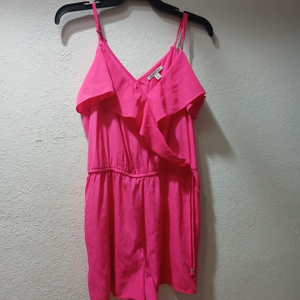 Pink Ruffle Sleeveless Romper